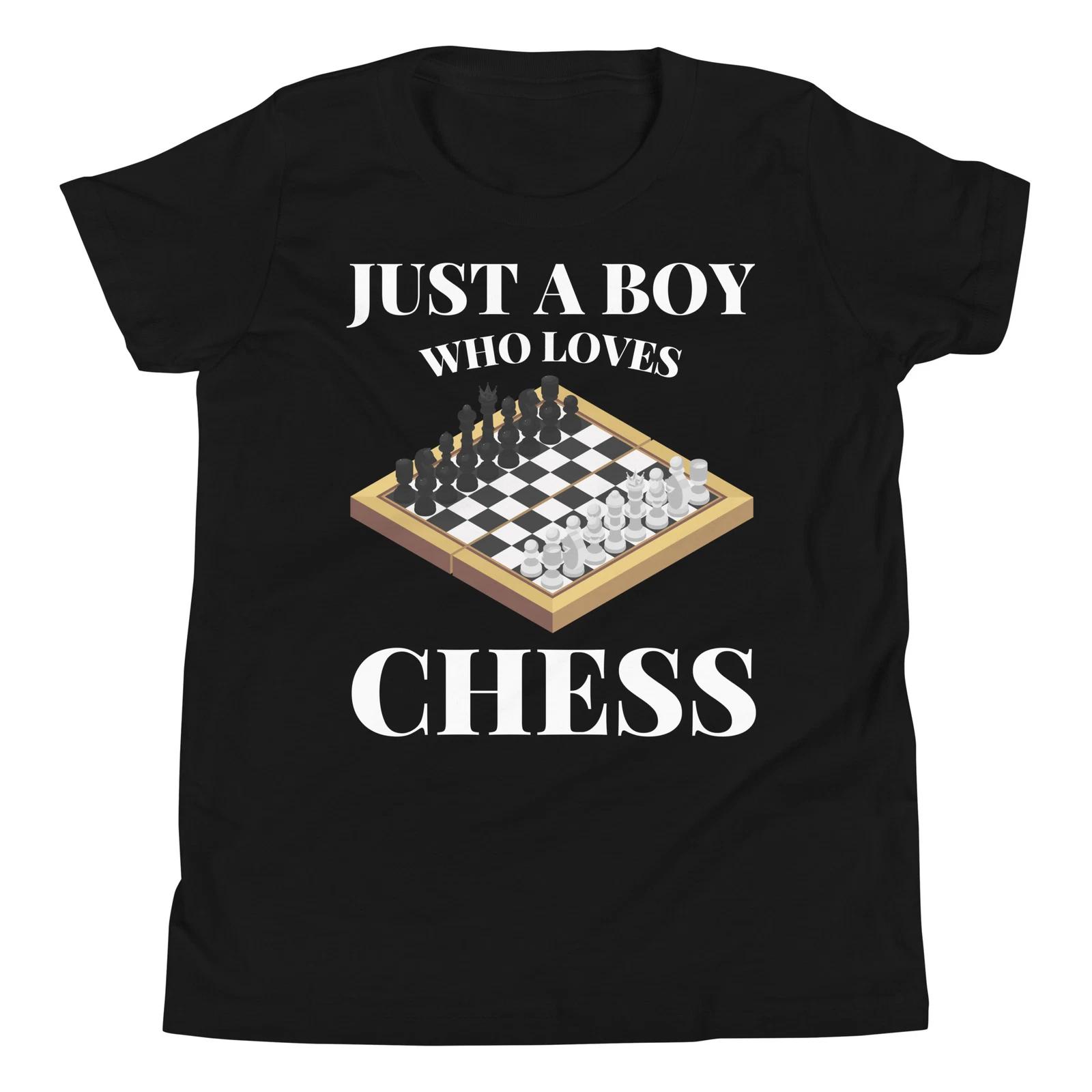 Just a Boy Who Loves Chess Board Game Chess Player Youth Short Sleeve T-Shirt 140