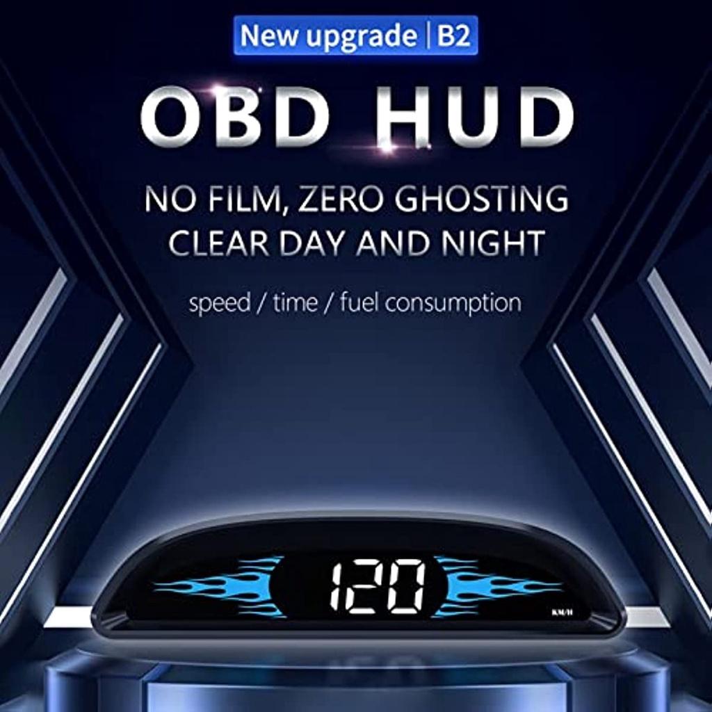 Head Up Display Car New OBD Speedometer HUD Head-up Display B2 Multi-Functions Car Diagnostic Detector Speedometer Safe Driving