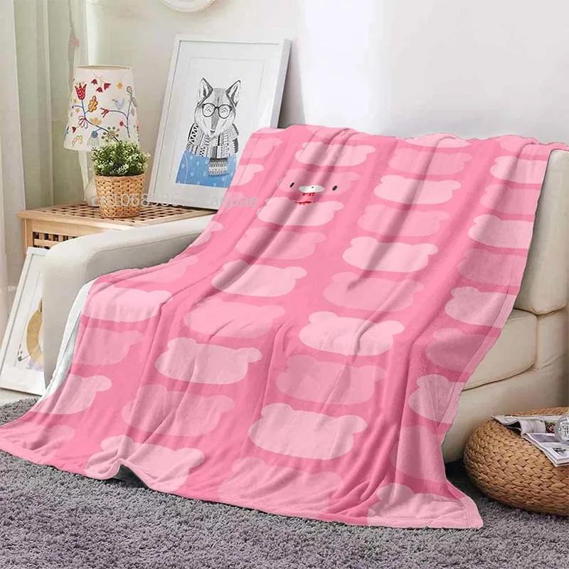 Cartoon Gloomy Bear Printed Blanket for Beds Sofas Warm Soft Flannel Blanket Gift