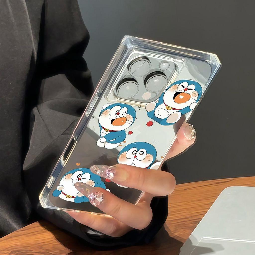 Clear Square Back Tube Case Protection For iPhone 15 Plus 14 Pro Max 12 13 11 16 ProMax Anti-Oxygen,Cute Chubby Kitten Pattern Casing