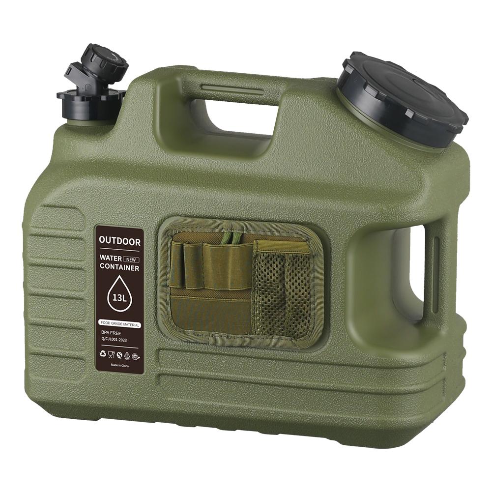 13L Wasserbehälter mit Hahn Tragbarer Wassertank Große Kapazität Wasserspender Träger für Fahrzeug Auto Camping