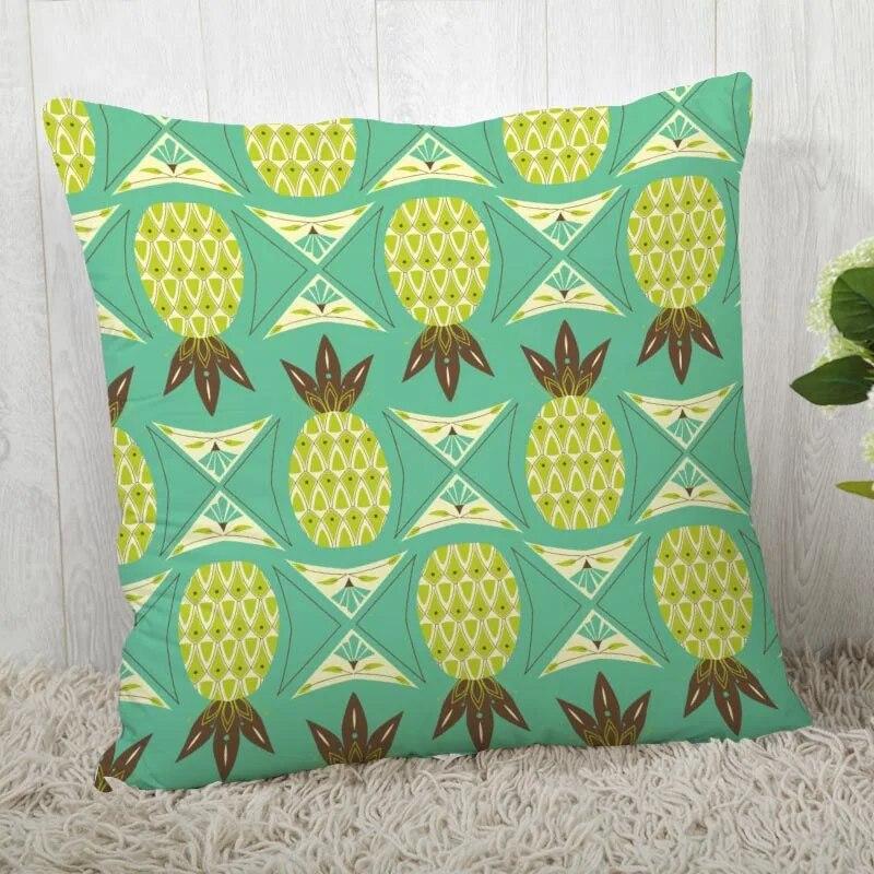 Pillowcase Pineapple Pattern Square  Christmas Zipper