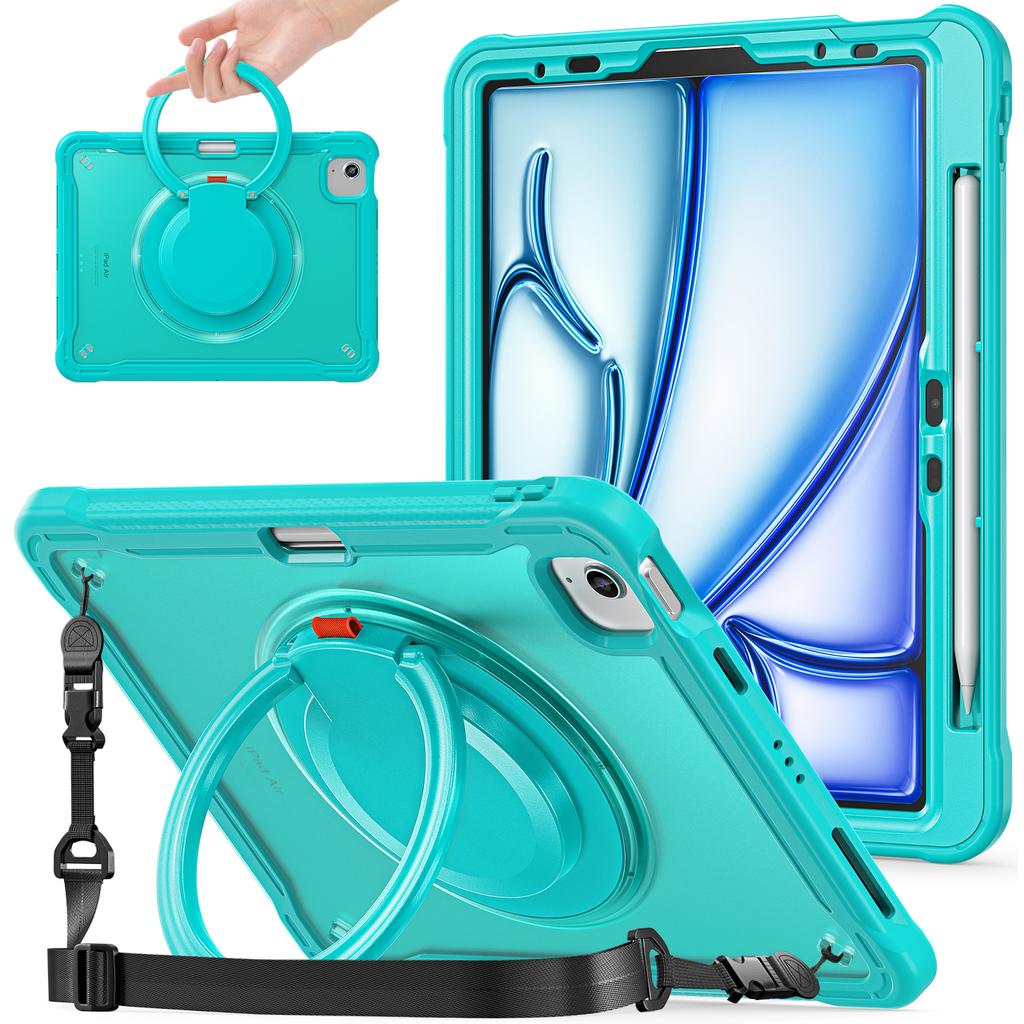 For iPad Air 11 (2025)/(2024)/Air (2022)/(2020)/Pro 11 (2022)/(2021)/(2020)/(2018) Kickstand Cover with Shoulder Strap