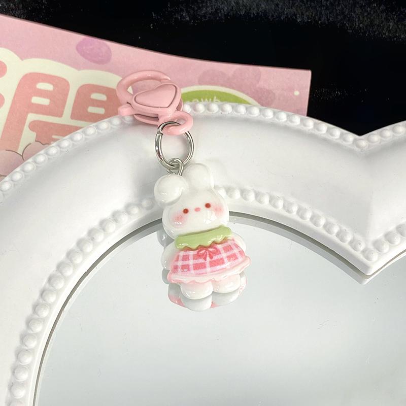 

Kawaii Cartoon Rabbit Keychain Cute Bow Heart Keyring Car Key Holder School Bag Pendant Backpack Charm Couple Gifts