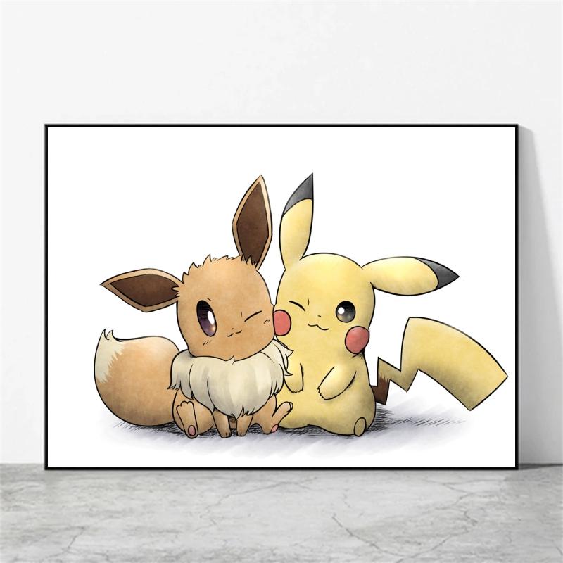 Anime Canvas Paintings Pokemon Ash Ketchum Pikachu Poster Wall Decorative Brings Endless Joy Show The Cozy Home Atmosphere