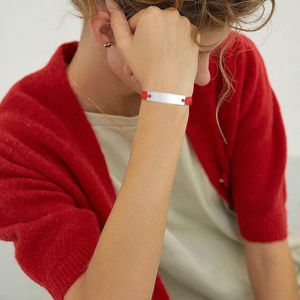 Engraved Personalized Rope ID Bracelet Braided Adjustable Couples Woman Man Custom Name Initials Wristband Father Boyfriend Gift