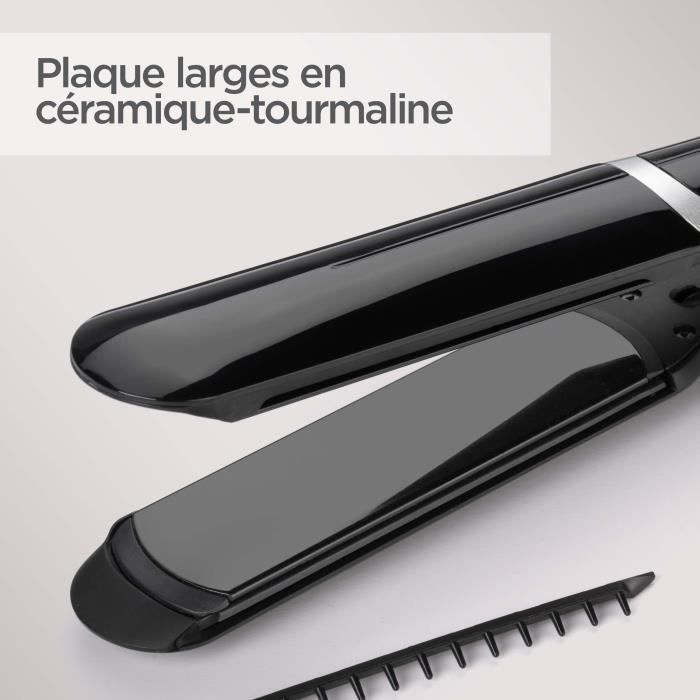 Hair Straightener - BaByliss - ST397E Sleek Control Wide - With Tourmaline Ceramic Plates and Removable Comb