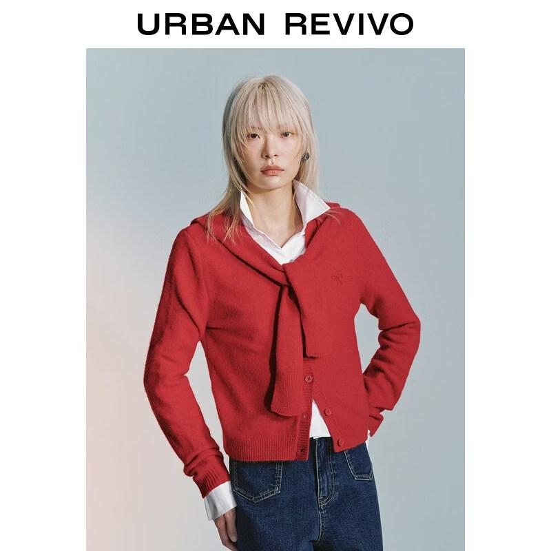 UR2026 Women s Urban Faux Two-Piece Hooded Knit Cardigan S