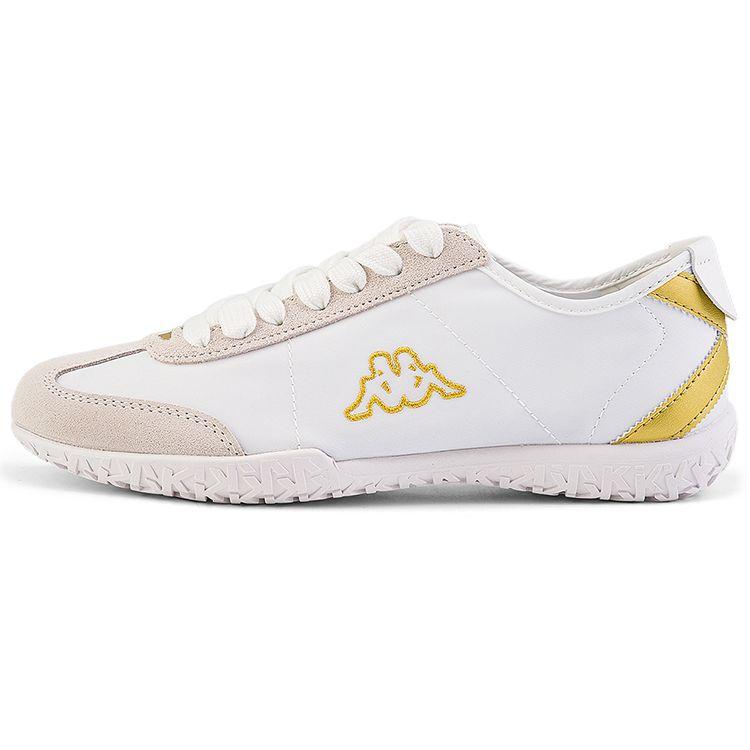 Kappa Fabric Synthetic Leather Round Toe Lace-Up Sports Slip-Resistant Durable Low-Top Casual Shoes Unisex casual shoes White Platinum K0DX5BB02-012B