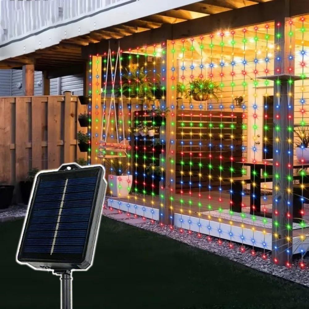 3/6M Solar Curtain Lights Wedding Decor LED Solar Outdoor Fairy Lights 8 Modes Bedroom Window Patio Garden Holiday Decorative