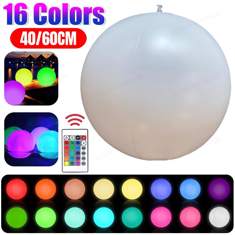 Outdoor LED Garden Ball Remote Control Inflatable Pool LED Balloon 16 Colors Luminous Bouncy Ball Beach Wedding Party Decoration