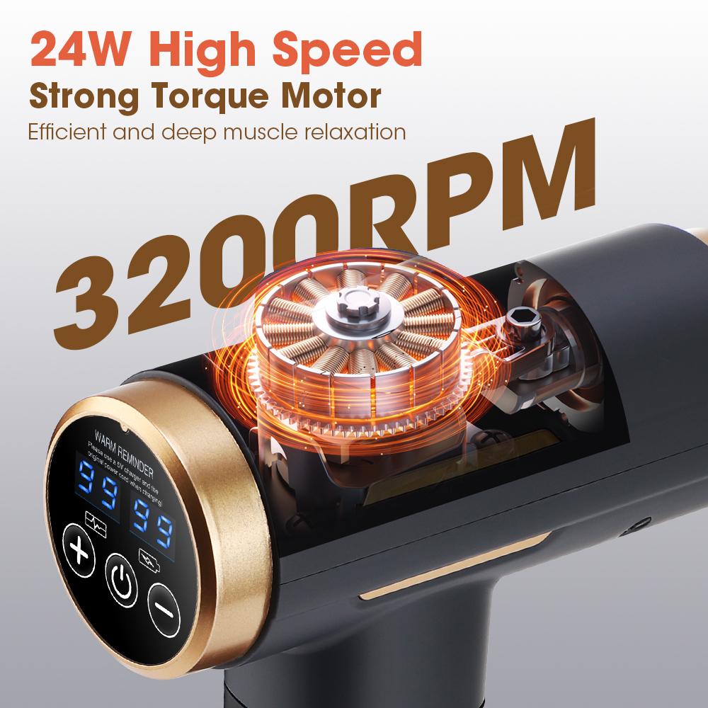 11-IN-1 Electric Massage Gun 99 Level Powerful Fascia Gun 3200Rpm High-Frequency Vibration Body Massage Gun Arm Leg Muscle Relax