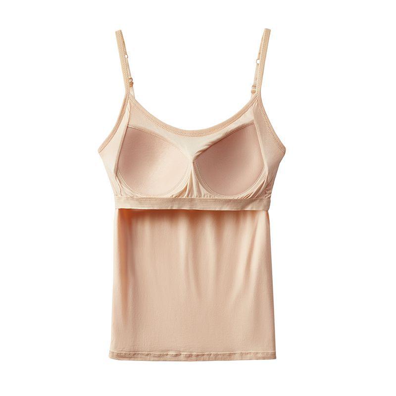 Modal Backless Slim Fit Suspender Jumpsuit with Chest Pads - Women's Seamless Bra-Free Summer Wear