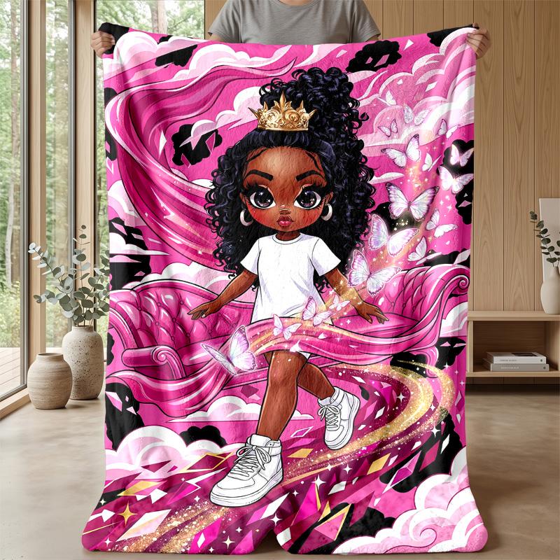 Queen of Pink Clouds Theme blanket Lightweight Warm Flannel Blanket Decorative Throw Blanket for Home Decoration