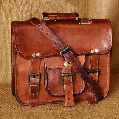 Maleta masculina feita à mão em couro legítimo vintage para laptop bolsa tipo pasta tipo mochila