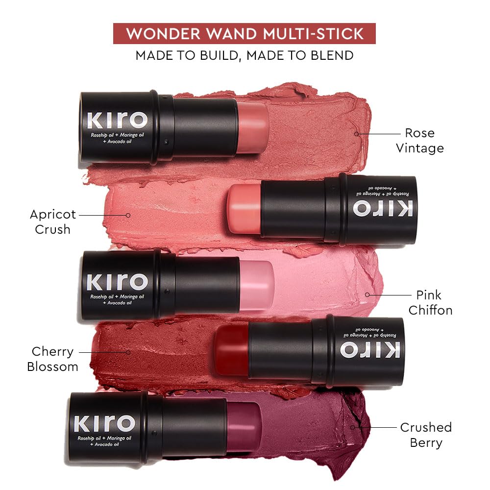 Kiro Wonder Wand Multi-Stick – Crushed Berry, 7.5g | 3-in-1 Stick - Blush, Eyeshadow & Lip Tint | Creamy, Weightless & Long-Lasting |