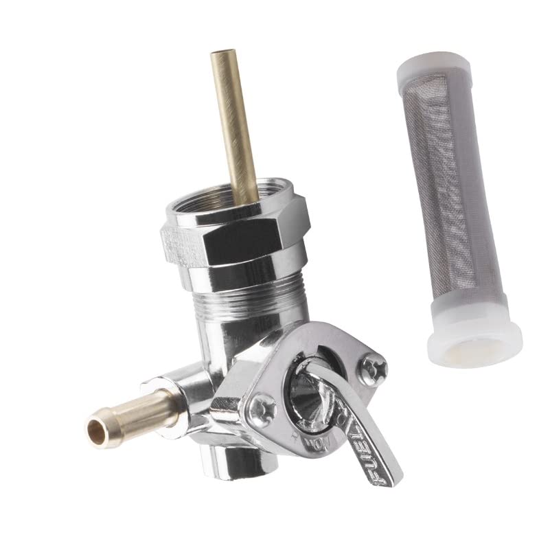 Harley 0705-0282 Benzinhahn Benzinhahn für 0,9 Zoll (22 mm) (13/16 Zoll) 90 Grad Links