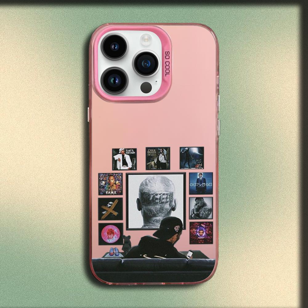 

Rapper C-Chris Brown Phone Case For iPhone 16,15,14,13,12,11,Mini,Pro,E,MAX Pink Matte Silicone Cover iPhone13mini