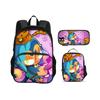 Bloons TD 6 round front pocket backpack pencil case ice pack 3Pcs Set game printing kindergarten primary school boys and girls