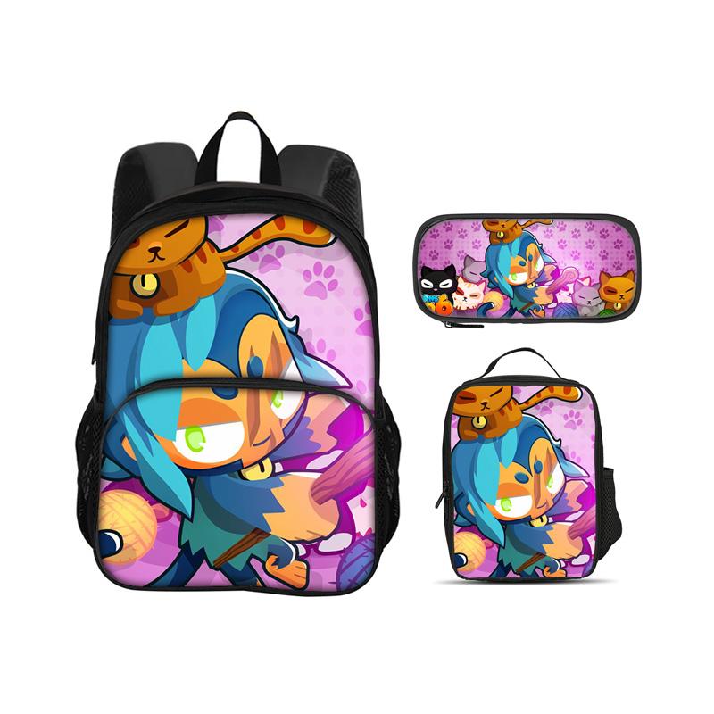 Bloons TD 6 round front pocket backpack pencil case ice pack 3Pcs Set game printing kindergarten primary school boys and girls