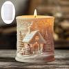 2025 Santa Claus Christmas House Cylinder Candle Silicone Mold Santa Claus Gift Castle Relief Resin Gypsum Molds Christmas Gift