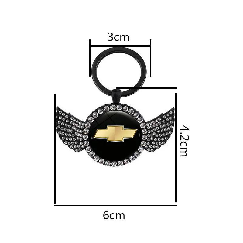 Diamentowe Breloki do Kluczy z Logo Samochodu Wisiorek Metalowy Brelok do Chevrolet Spark Aveo Captiva Matiz T250 Cruze Malibu S10 Sail Trax Tahoe