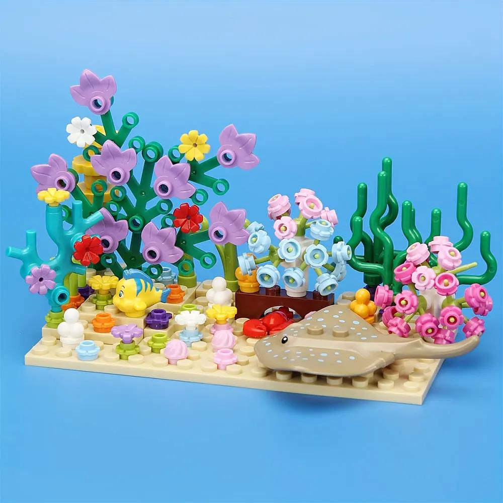 1 Set of Underwater World Animal Building Blocks Set Home Decorations and Collectibles Creative Toy for Children's Gift