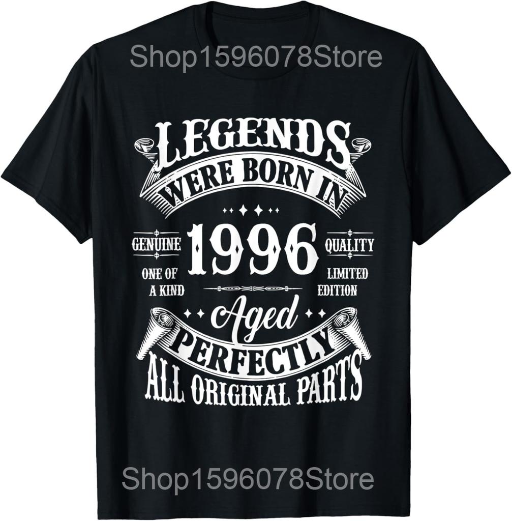 30th Birthday Vintage Born In 1996 30 Years Old Bday T Shirts Unisex Humor Streetwear Tee Shirt Short Sleeve Unisex Loose Clothing