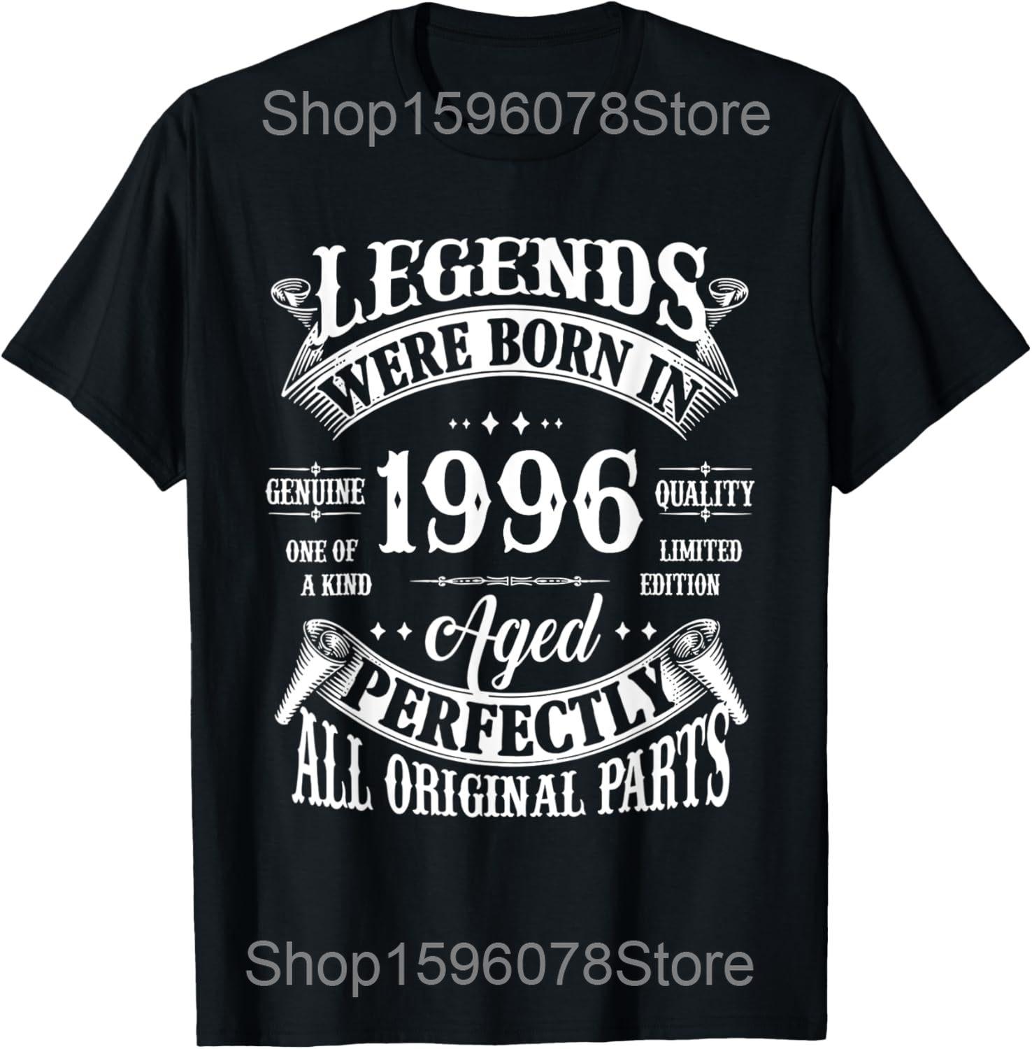 Funny Vintage 29th Birthday 1996 29 Years Old T Shirts Men Cotton Humor Streetwear Tee Shirt Short Sleeve Unisex Loose Clothing S