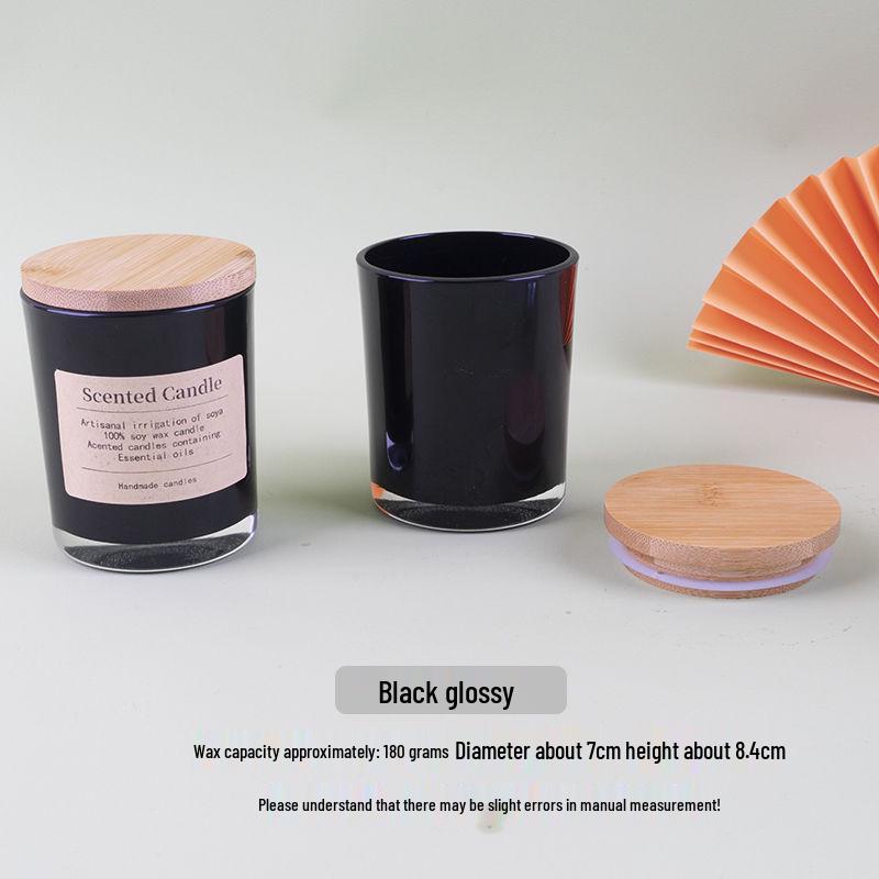 Frosted Matte Glass Cup with Bamboo Lid DIY Aromatherapy Candle Container