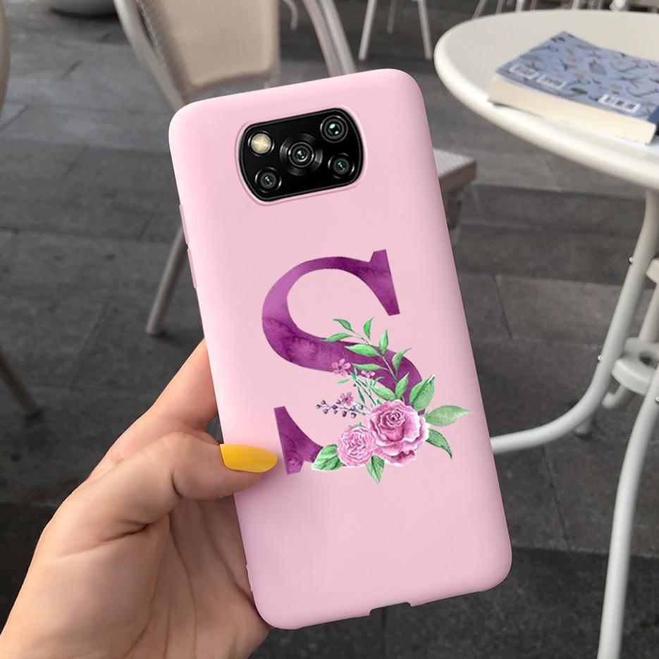 For Xiaomi Poco X3 NFC Case Soft Silicone TPU Cute Letter Back Cover For Xiaomi Poco X3 Pro Bumper PoxoX3 NFC Phone Cases 6.67''