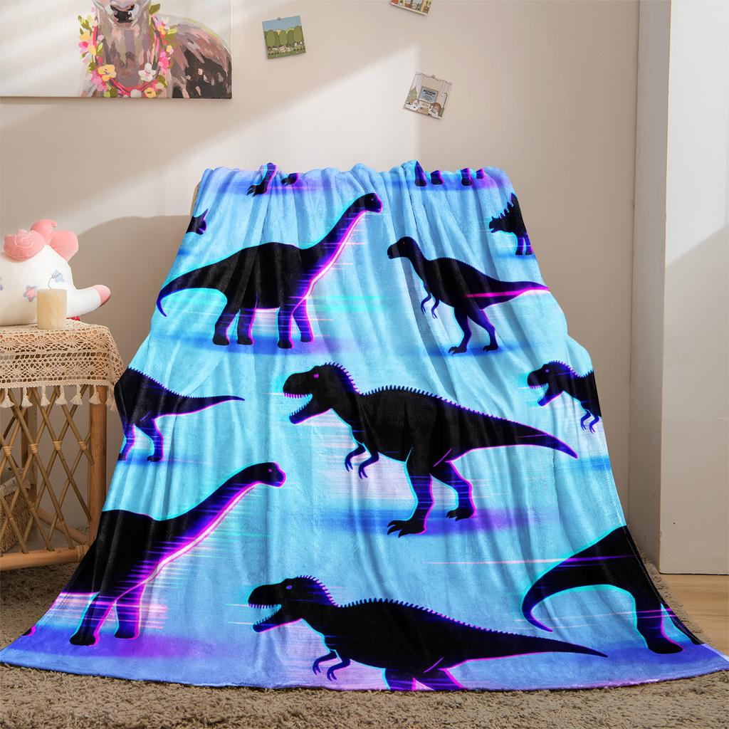 Dinosaur Dreamland Print Blanket Warm Comfortable Flannel Blanket Suitable for Bedrooms,Sofas, Beds,Chairs