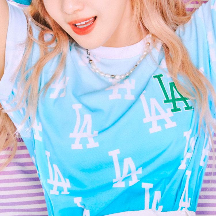 New MLB Drop Shoulder Sleeve T Shirt Unisex Green 3ATSM6223-07GNL