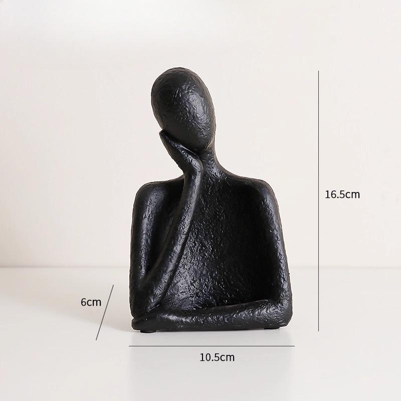 Northern Europe Modern Minimalist Black and White Art Figure Sculptures, Home Living Room, Wine Cabinet, Bedroom Decoration, 1Pc