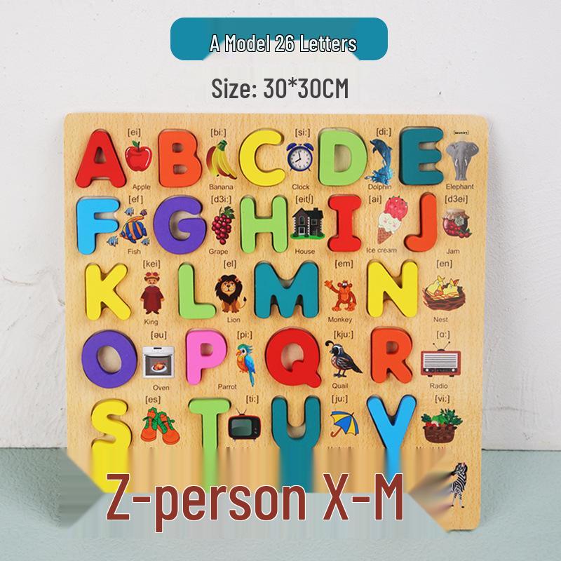 Number & Letter Recognition Puzzle Board for Toddlers - Wooden Educational Toy for Early Learning