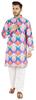 Atasi Indian Designer Kurta for Men Printed Long Sleeves Summer Ethnic Long