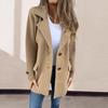 Giacca da donna autunno inverno con colletto rovesciato, lunghezza media, monopetto, tinta unita, tasche finte, da indossare tutti i giorni, soprabito