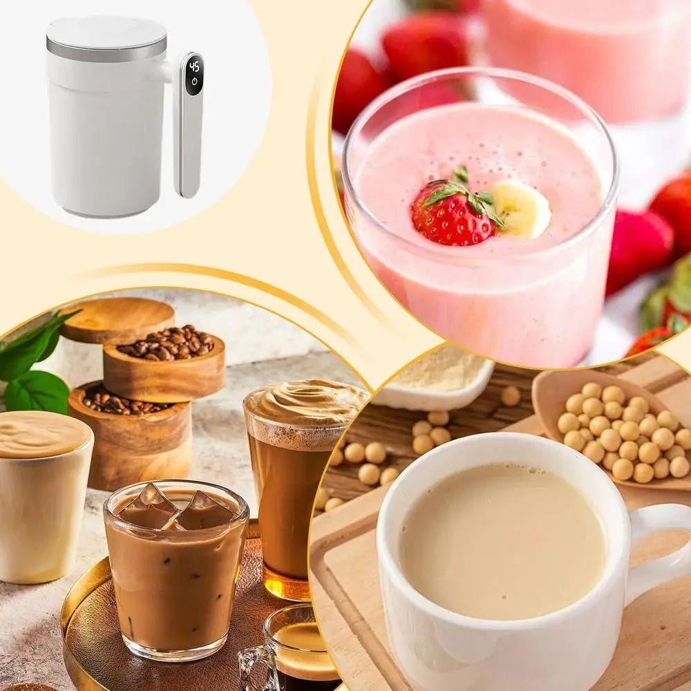 Dust-proof Lid Magnetic Mixer for Coffee Temperature Measurement Electric Stirrer Mug  Home