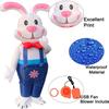 Easter Bunny Costume Rabbit Inflatable Outfit Easter Blow Up Suit Adults Girl for Christmas Cosplay Halloween Carnival Gift
