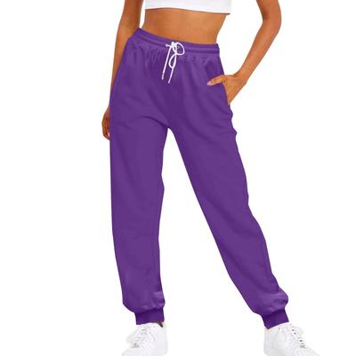 Dámské Jednobarevné Dámské Kalhoty Kapesní Dlouhé Tepláky Fleece Kalhoty na jogging Sportovní Kalhoty Běžné Móda Volné Černá Červená