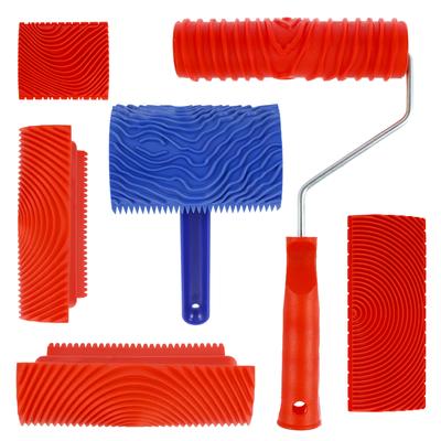 5/6Pcs Wood Graining Tool Set Fake Wood Grain Patterns Rubber Painting Roller Paint Tool DIY Wall Furniture Art Paint Decoration