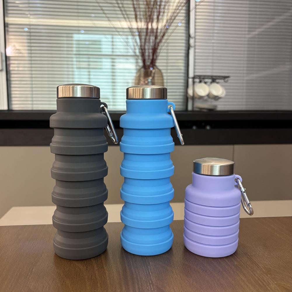 Platina Grote Capaciteit Buiten Draagbare Siliconen Opvouwbare Intrekbare Sport Waterfles
