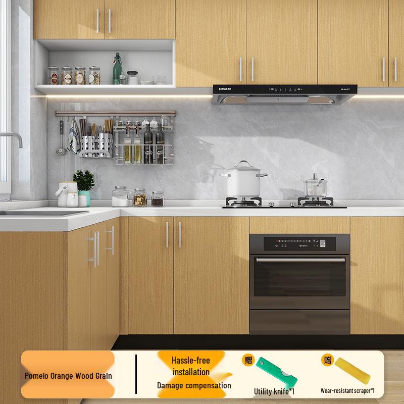 Wood Veneer Self-Adhesive Wallpaper: Thick, Soft, Imitation Wood Grain for Doors, Tables, and Furniture Renovation.