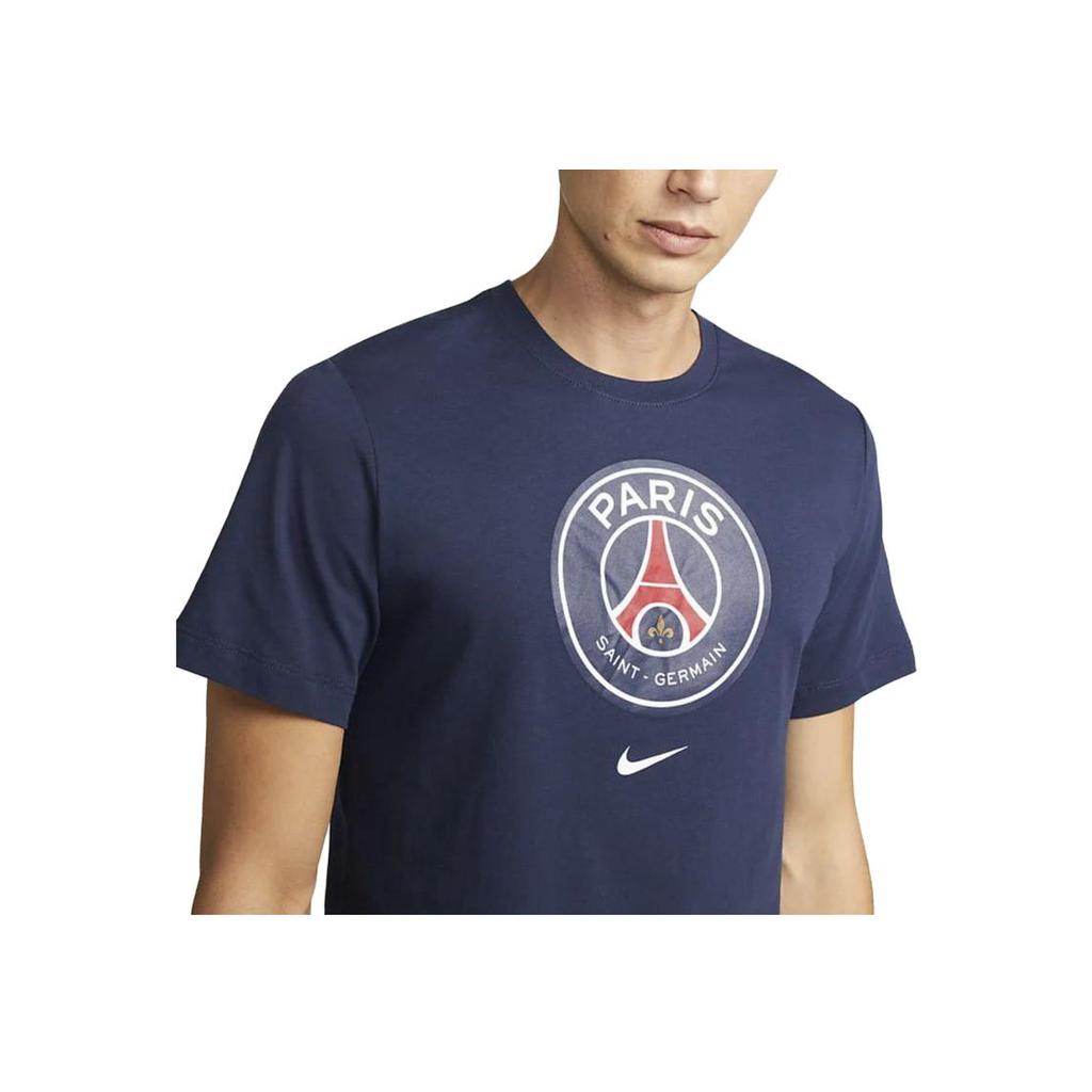 Nike Solid Color Crew Neck Logo Print T-Shirt Men Tops Blue DJ1315-410