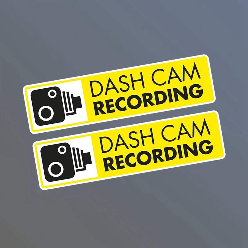 2 PCS Dash Cam In Car Camera Recording CCTV Video Vinyl Decal Car Stickers Pegatinas Para Coche M254 13cm-Longest Side
