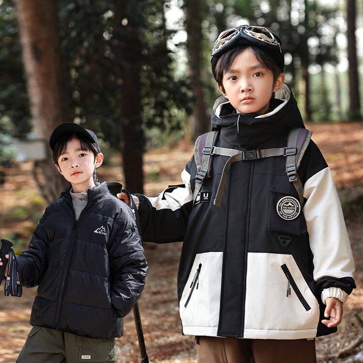 

Детская куртка-ветровка 3-в-1 со съемной пуховой подкладкой - Теплая, свободного кроя для осени и зимы 140