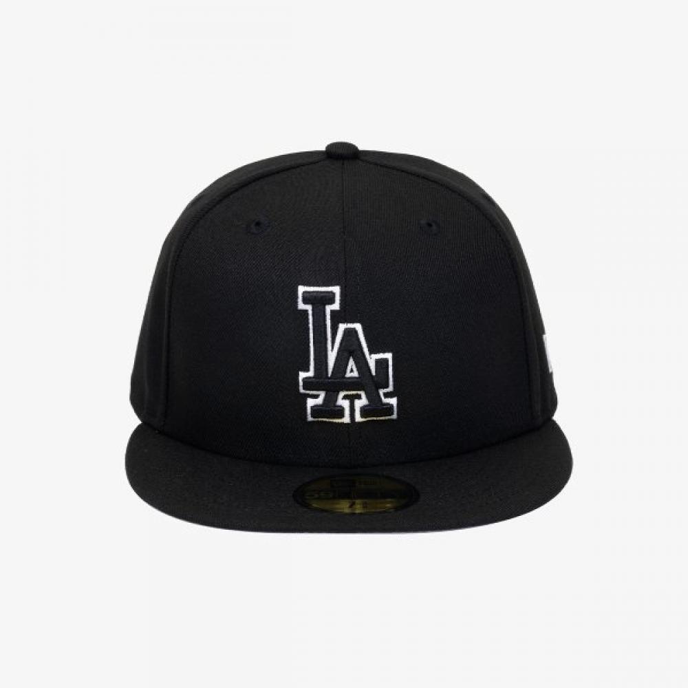 New Era Mlb La Dodgers Fitted Cap bLack Basic Outline