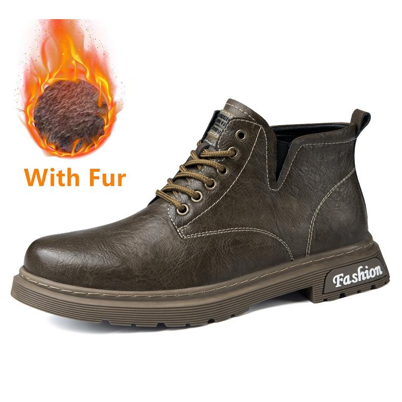 

Теплые зимние мужские ботинки из натуральной кожи, мужская обувь ручной работы, модные мотоциклетные ботинки с круглым носком, роскошные качественные мужские ботинки до щиколотки 47
