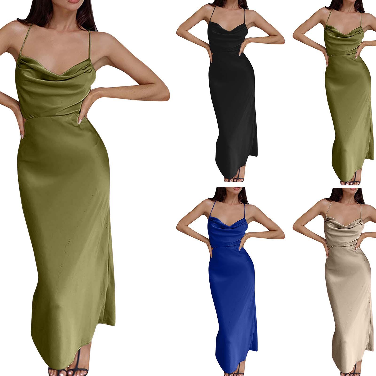 

Женское модное повседневное сексуальное платье с открытой спиной и бретельками, однотонное платье