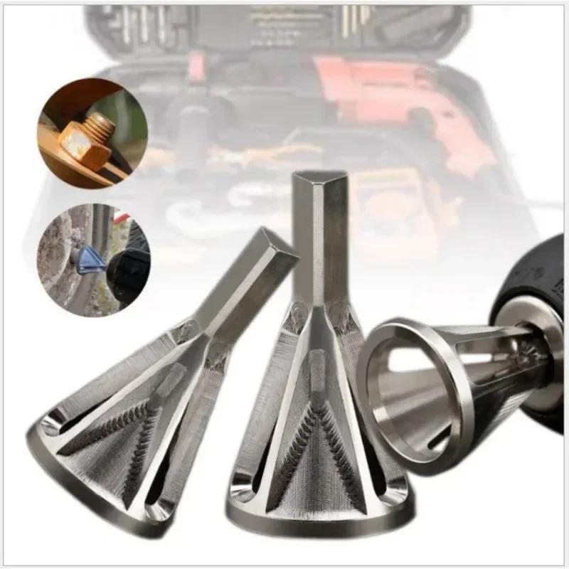 1/2PCS Tire Repair Deburring Tools Stainless Steel External Chamfer Tool Drill Bit Remove Burr Silver Motorcycle Car Repair Tool